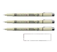 Pigma MICRON Sakura 02 nero. 3 pezzi e 1 carta