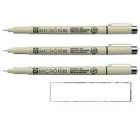 Pigma MICRON Sakura 03 Nero. 3 pezzi e 1 carta