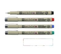 PIGMA MICRON Sakura 04. Set di 4 colori, rosso, verde, blu, nero