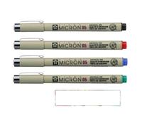 PIGMA MICRON Sakura 05 lotto di 3 colori, rosso, verde, blu, prodotto in Giappone + 05 Nero