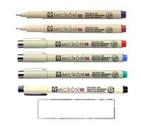 PIGMA MICRON Sakura 08 - Set di 6 colori. set 6 Fineliners e 1 carta