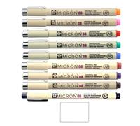 PIGMA MICRON Sakura 08 - set di 9 colori. set 9 Fineliners e 1 carta