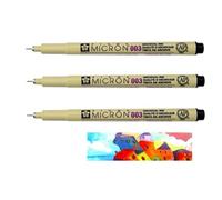 Pigma MICRON Sakura Black 003 - set di 3 pezzi e 1 carta