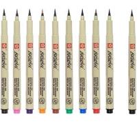 Pigma MICRON Sakura Brush 9 colori Set 10 PZ + 1 CARTE