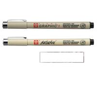 PIGMA MICRON Sakura BRUSH e Graphic 1, nero, 2 pezzi e 1 scheda