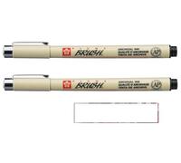 PIGMA MICRON Sakura BRUSH Nero. 2 pezzi e 1 carta