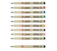 PIGMA MICRON Sakura Brush Pens, Pennello Pigma, Set di 9 Colori + 1