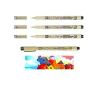 PIGMA MICRON Sakura pennarellini a punta fine, a base di pigmenti, 0,05 mm, colore: nero, confezione da 3 E 1 PCS 003