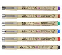 PIGMA Sakura Micron Pennarelli - Set di 6 Colori. Blu.Verde.Rosso.Nero.Marrone.Viola