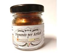 Pigmento in Polvere 100% Metallo, Polvere metallica fine (40 micron), Pigmento per Artisti coprente e resistente ad Elevata Brillantezza per Arte Restauro Doratura Resine Mobili (Rame, 28 ml)