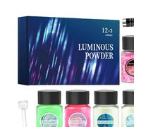 Pigmento luminoso - polvere di mica | Set di polvere di pigmenti luminosi per artigianato in resina epossidica, 15 colori, fluorescente a lunga durata per design delle unghie, pittura, sapone, creazio