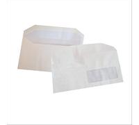 Pigna 0011070 Buste Taglio Dritto con Finestra, Gommata, 11 x 23 cm, 70 G/Mq, Confezione 500