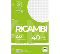 Pigna Ricambio forato Quaxima 00629034M A4 4 mm 80 g/mq 40 fogli Conf. 1 Pz.