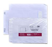 Busta a sacco bianca - serie Competitor - strip adesivo - 230x330 mm - 80 gr - Pigna - conf. 100 pezzi