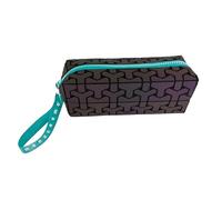 Pigna, Astuccio Bustina MONOCROMO REFLECTIVE, nero con cerniera e tirazip verde, Confezionato singolarmente