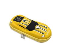 Pigna Astuccio Macchinina BBurago Giallo, Sagomato Rigido con Comparti Interni, Portapenne e Retina, Collezione Esclusiva BBurago x