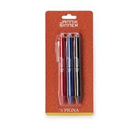 Pigna, Blister 3 penne cancellabili (rosso, blu, nero), SINNER