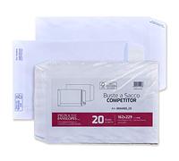 Pigna Competitor PK0654555 Pak. 20 - Buste a Sacco Piatto Strip F.To 162 x 229 in Carta Uso Mano Fsc 80 g