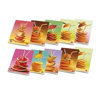 Pigna confezione 10 Maxi Quaderni A4 FRUITS, pagine 80+risguardo,quadretto 5mm con margine