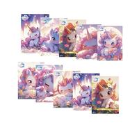 Pigna, confezione 10 Maxi Quaderni A4, UNICORNI,copertina con glitter,quadretto 1 cm