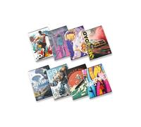 Pigna, Confezione 10 pezzi Maxi Quaderno Assortimento Ragazzo, f.to A4 21x29,7 cm., pagine 80 + risguardo, carta 80 g/m², interno 4M, Quadretto 4 mm