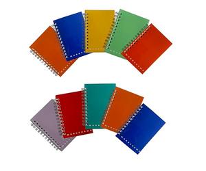 Pigna - Confezione 10 Quaderni A6 Spiralati MONOCROMO,5M | Senza fori e microperforazione - carta 80 gr - spirale lato lungo