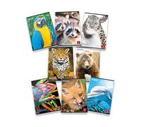 Pigna, Confezione 10 Quaderno A5 Animal,15x21 cm, pagine 80 + risguardo, carta 80 g/m², interno 0A,righe I II elementare