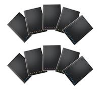 Pigna,Confezione 10 Quaderno Monocromo BLACK PPL,Filo Singer, 1R, righe, A6,10X15 cm