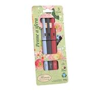 Pigna, Confezione 3 penne NATURE FLOWERS (blu, rosso, nero)