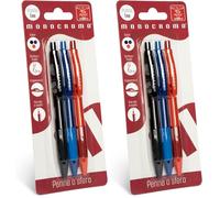 Pigna - Confezione 3 pezzi Penna MONOCROMO, BLU NERO ROSSO (Confezione da 2)