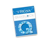 Pigna Blocco collato Quablock A5 80 gr Quadretti 5 mm 4 fori 50 fogli Blu conf. 5 pz