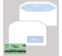 Pigna Envelopes - 0388987AM - Busta Silver Matic Lux FSC - con finestra - gommata - 11 x 23 cm - 80 gr - bianco - Pigna Envelopes - conf. 500 pezzi - 90090 - Conf. da 1 Pz. - 0388987AM
