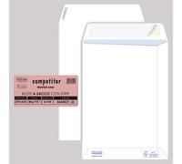 Pigna Envelopes - 065453733 - Busta a sacco Competitor FSC - strip adesivo - 23 x 33 cm - 80 gr - bianco - Pigna Envelopes - conf. 100 pezzi - 36984 - Conf. da 1 Pz. - 065453733