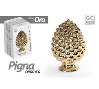 PIGNA IN CERAMICA DECORATA COLORE ORO CM 22