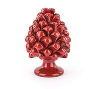 Pigna in ceramica di Caltagirone - Rosso - H 20cm - Interamente fatto a mano - 100% Made in Italy