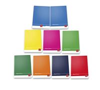 Pigna, Maxi Pigna Colours, A4 21x29.7 cm, 80 g/m², Copertina in Cartoncino Monopatinato, Fogli a Quadretti 4 mm con Margini per Elementari e Medie, Colori Assortiti, Colori Assortiti, 10