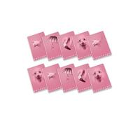 Pigna, Maxi Quaderno Monocromo Pink, A4, carta interna 100 g/m², pagine 72 + risguardo, interno5M,quadretti 5 mm., Soggetti Assortiti, Confezione da 10