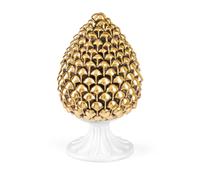 Pigna Oro con base bianca, diametro 7,5xh13 cm h13 cm in scatola regalo, regalo oro