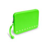 Pigna, Pochette Bustina in morbido Silicone,Monocromo FLUO,con manico,cerniera,Colore Verde,Confezione 1 pezzo