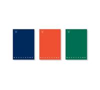 Pigna quaderno A4 96 fogli rigati Blu, Verde, Arancione