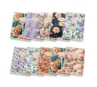 Pigna, Quaderno f.to A5 Nature Flowers, quaderni punto metallico, interno 1R, righe, 80 g, Carta Riciclata, Copertine Assortite, 10