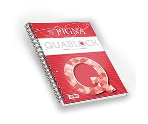 Pigna, Quaderno Maxi Spirale con Fori e Microperforazione, 22x29.5 cm, 80 g/mq, 120 Fogli a Righe per Medie e Superiori, Confezione da 5
