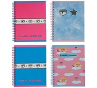 Pigna Quaderno Skip Chiara Ferragni, Formato A5, Confezione da 4 pezzi