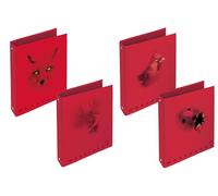 Pigna, Raccoglitore con anelli f.to A4 MONOCROMO RED, raccoglitori con anelli, organizzazione Documenti, Formato 27x32 cm., 5 pezzi