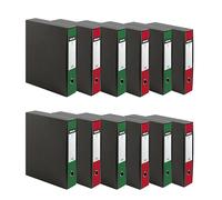 Pigna, Registratore Dorso 8 Uniblack, Elegante e Professionale, Ideale per Ufficio e Studio, con custodia grigia, f.to 28,5x33,5x8 cm, Scatola da 12 pezzi