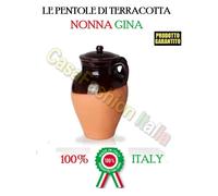 PIGNATA + COPERCHIO CRETA NONNA CALDEA 193 VASO GIARA H.23-2,5 LITRI TERRACOTTA