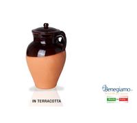 PIGNATA FUOCO CALDEA TERRACOTTA E COPERCHIO CM33