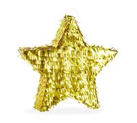 Relaxdays Pignatta a Forma di Stella, da Riempire, per Feste di Compleanno dei Bambini, da Appendere, in Carta, Grande, Oro