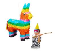 Pignatta asinello e accessori Gioco per feste 56 cm 0,2 kg Pignatta colorata