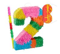 Pignatta numero 2 per feste di compleanno 50 cm Multicolore Pentolaccia numero 2